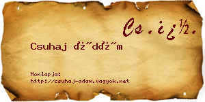 Csuhaj Ádám névjegykártya